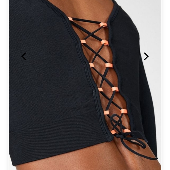 🔮 NWT- Fabletics - NOT ONLINE OR INSTORE - Kinsley Seamless Lace-Up Long Sleeve - Picture 4 of 14